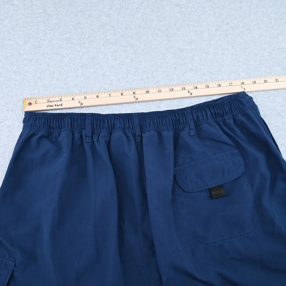 Nat Nast Swim Trunks Mens XL Navy Blue Cargo Pockets Mesh Lined Casual Resort